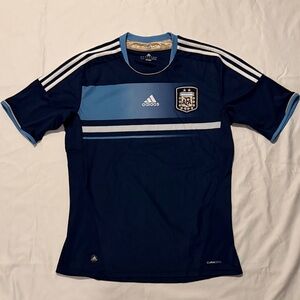 Adidas Men's Climacool Argentina Navy and Light Blue Soccer Pre-Match Jersey